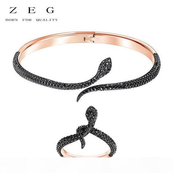 zeg 2018 latest swarov riginal fashion leslie rose gold snake ring bracelet has women jewelry ail, Black
zeg 2018 latest swarov riginal fashion leslie rose gold snake ring bracelet has women jewelry ail, Black