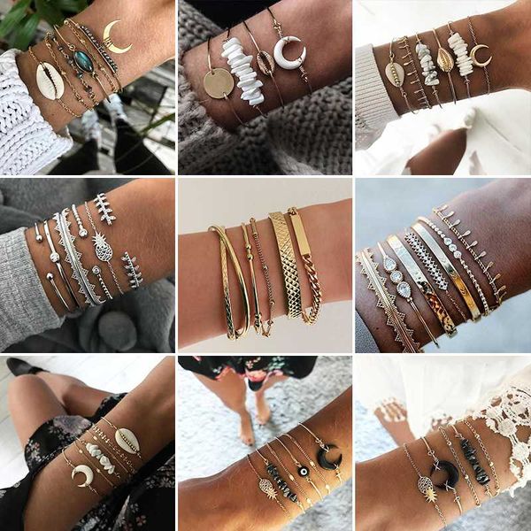 21 styles classic arrow knot round crystal gem multilayer adjustable open bracelet set women fashion party jewelry gift, Black
21 styles classic arrow knot round crystal gem multilayer adjustable open bracelet set women fashion party jewelry gift, Black