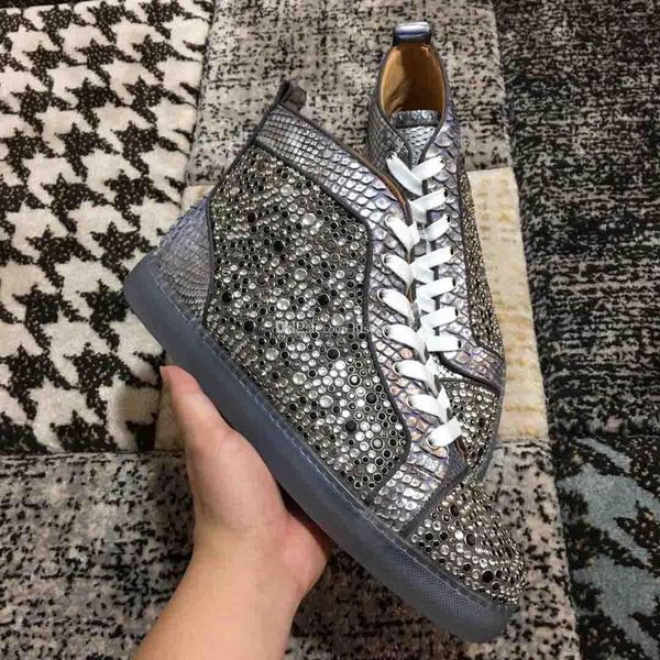 fashionable beads spiked high red bottom men's sneakers shoes women's perfect red soles casual walking flats party dress wedding e, Black
fashionable beads spiked high red bottom men's sneakers shoes women's perfect red soles casual walking flats party dress wedding e, Black