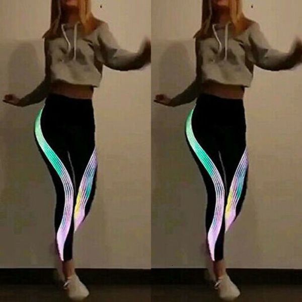 women mid rainbow reflective leggings fitness pants sportswear workout dance legging, Black
women mid rainbow reflective leggings fitness pants sportswear workout dance legging, Black