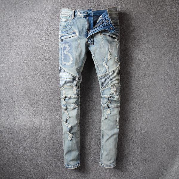 2020 men designer jeans slim fit motorcycle biker denim for men fashion designer hip hop men black jeans good quality designer pants, Blue
2020 men designer jeans slim fit motorcycle biker denim for men fashion designer hip hop men black jeans good quality designer pants, Blue