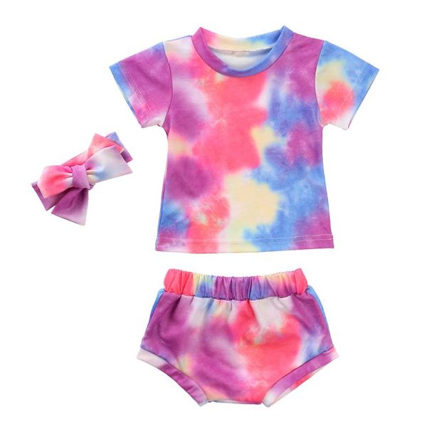 0-3y summer infant baby girls tie-dye clothes sets short sleeve printed pullover t shirts shorts headband summer tracksuit, White
0-3y summer infant baby girls tie-dye clothes sets short sleeve printed pullover t shirts shorts headband summer tracksuit, White