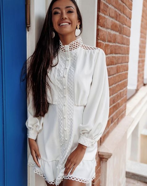 european and american womens mulan clothing 2020 spring and summer new selling solid color hollow dress, White;black
european and american womens mulan clothing 2020 spring and summer new selling solid color hollow dress, White;black