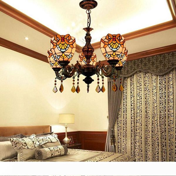 european retro creative warm color glass lamp tiffany stained glass living room dining room baroque chandelier tf032
european retro creative warm color glass lamp tiffany stained glass living room dining room baroque chandelier tf032