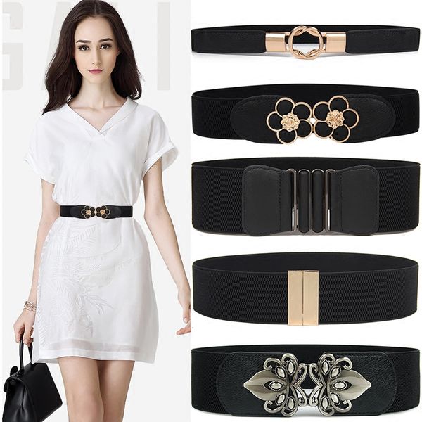black cummerbund fashion women party stretch elastic waistband wide metal buckle belts lady dress accessories gifts, Black;brown
black cummerbund fashion women party stretch elastic waistband wide metal buckle belts lady dress accessories gifts, Black;brown