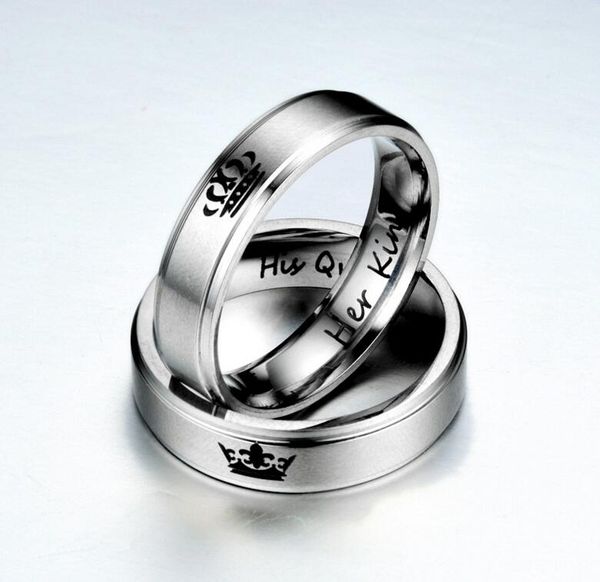 4 colors stainless steel her king his queen crown band ring couple rings love ring for lovers wedding jewelry moq 50 pcs, Silver
4 colors stainless steel her king his queen crown band ring couple rings love ring for lovers wedding jewelry moq 50 pcs, Silver
