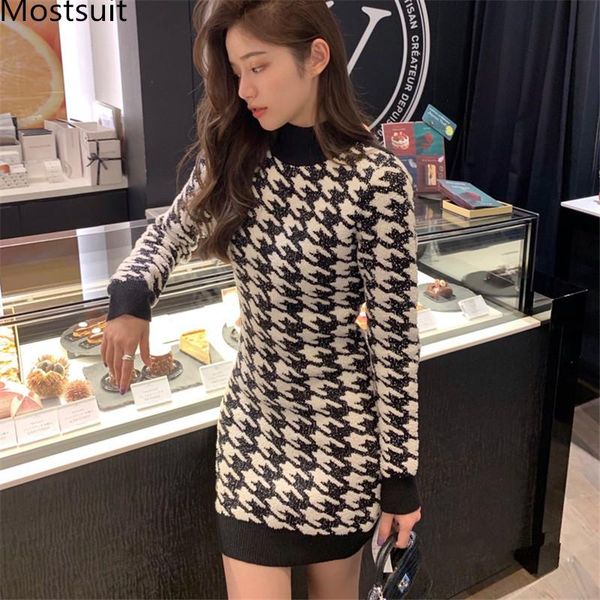 houndstooth women korean slim mini dress long sleeve stand collar fashion vintage pencil dresses vestidos femme 2020 spring, Black;gray
houndstooth women korean slim mini dress long sleeve stand collar fashion vintage pencil dresses vestidos femme 2020 spring, Black;gray