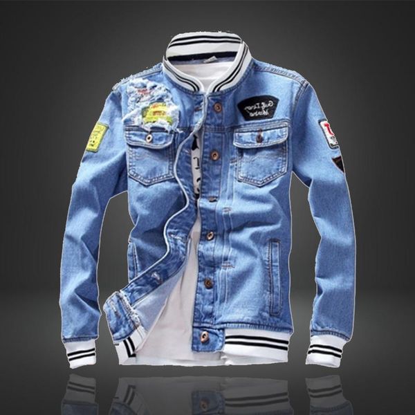 men's spring trend casual loose jean jacket hip hop retro denim jacket men large size stand collar single breasted outerwear, Black;brown
men's spring trend casual loose jean jacket hip hop retro denim jacket men large size stand collar single breasted outerwear, Black;brown