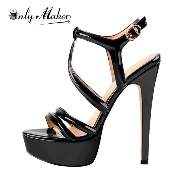2020 new sexy сандалии open toe onlymaker женские платформы лакированной кожи верхняя t-strappy slingback heeled сандалии большой размер 5-1, Black
2020 new sexy сандалии open toe onlymaker женские платформы лакированной кожи верхняя t-strappy slingback heeled сандалии большой размер 5-1, Black