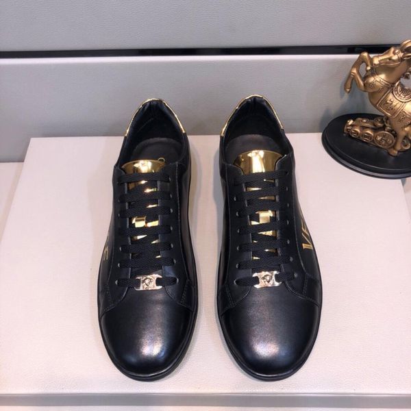 2019i custom new men's leather white shoes, trend wild flat-bottomed sneakers, comfortable shoes original box packaging: 38-4411, Black
2019i custom new men's leather white shoes, trend wild flat-bottomed sneakers, comfortable shoes original box packaging: 38-4411, Black