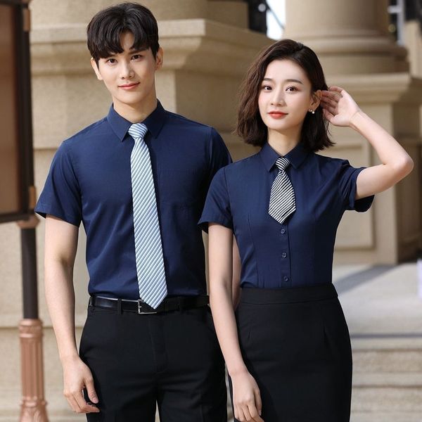 men's and women's same professional twill cotton short sleeve glasses shirt shirt glasses shop interview business salesman, White
men's and women's same professional twill cotton short sleeve glasses shirt shirt glasses shop interview business salesman, White