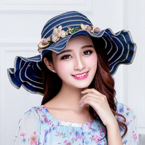 new new sun outdoor women's sun hat beach travel cloth flounder folding hat, Blue;gray
new new sun outdoor women's sun hat beach travel cloth flounder folding hat, Blue;gray