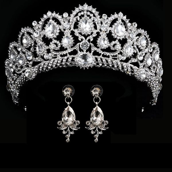 wedding crown queen bridal tiara bridal crown with earring luxury rhinestone headband diadem bride hair jewelry ornaments y200727, White;golden
wedding crown queen bridal tiara bridal crown with earring luxury rhinestone headband diadem bride hair jewelry ornaments y200727, White;golden