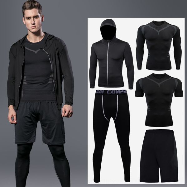 rjzdo fitness suit men's spring and autumn gym running sports three four five pieces quick-drying clothes tight pants basketball tights, Black
rjzdo fitness suit men's spring and autumn gym running sports three four five pieces quick-drying clothes tight pants basketball tights, Black