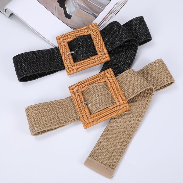 elastic braided waist belt for women summer woven female square wooded buckle pp straw wide belts vintage dresses waistband 394, Black;brown
elastic braided waist belt for women summer woven female square wooded buckle pp straw wide belts vintage dresses waistband 394, Black;brown
