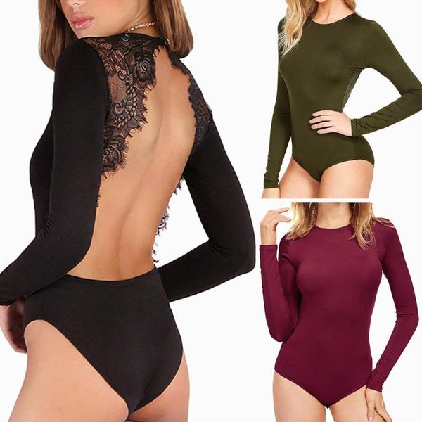 women´s bodycon bodysuit long sleeve backless bandage lace jumpsuit romper leotard top, Black;white
women´s bodycon bodysuit long sleeve backless bandage lace jumpsuit romper leotard top, Black;white