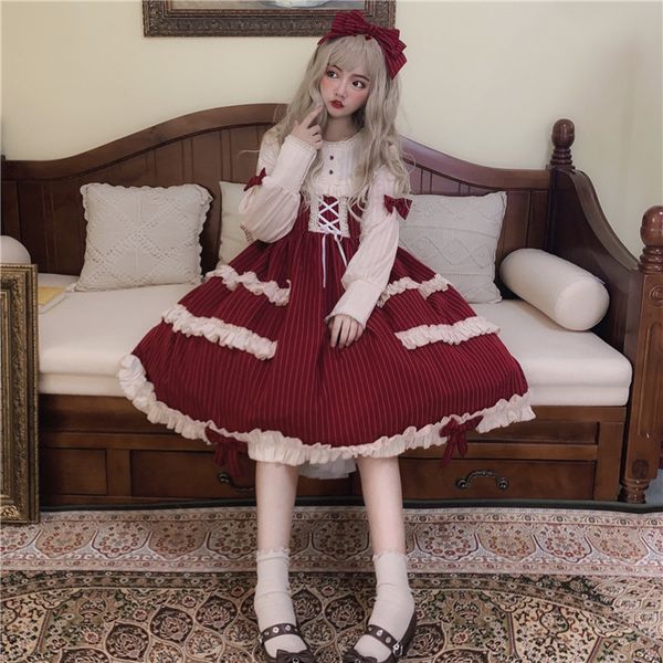 princess sweet lolita dress vintage falbala bowknot fake two pieces victorian dress kawaii girl gothic lolita op loli cos, Black;gray
princess sweet lolita dress vintage falbala bowknot fake two pieces victorian dress kawaii girl gothic lolita op loli cos, Black;gray