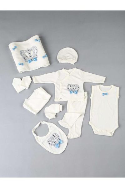 blue king crowned newborn baby boy 10 lu output, White