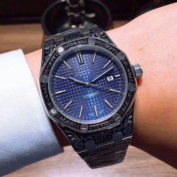 42mm luxury mens designer watches limited carved 316 steel strap automatic mechanical movement wristwatches orologio di lusso, Slivery;brown
42mm luxury mens designer watches limited carved 316 steel strap automatic mechanical movement wristwatches orologio di lusso, Slivery;brown
