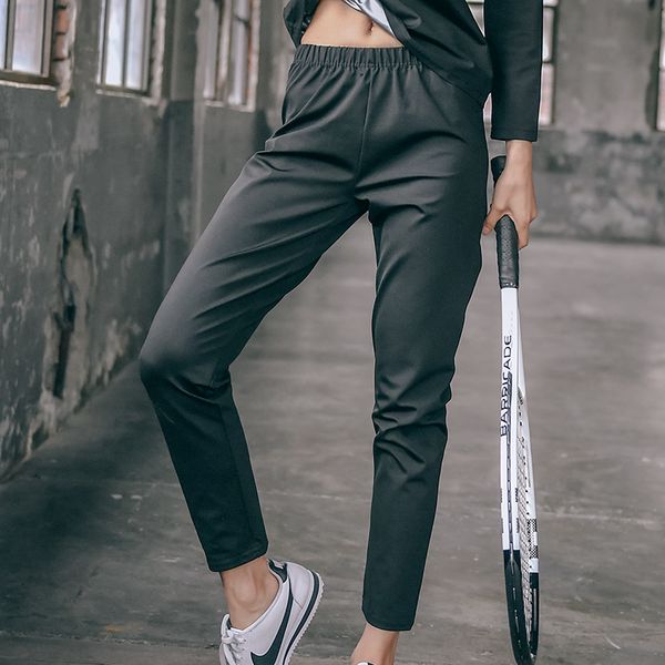 violent khan service sports clothing fitness running women's explosion khan service loose-fit sweat wicking pants explosion, Black;blue