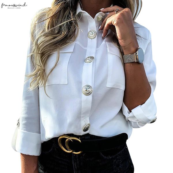 military long sleeve ladies casual button blouse blusa feminina women shirts pocket blouse offices lady blouse chemisier femme d30, White
military long sleeve ladies casual button blouse blusa feminina women shirts pocket blouse offices lady blouse chemisier femme d30, White