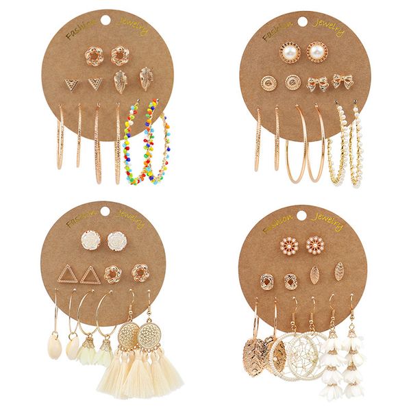 women bohemian pendant earrings alloy big circle pearl flower combination earrings fashion jewelry 6 piece / set, Silver
women bohemian pendant earrings alloy big circle pearl flower combination earrings fashion jewelry 6 piece / set, Silver