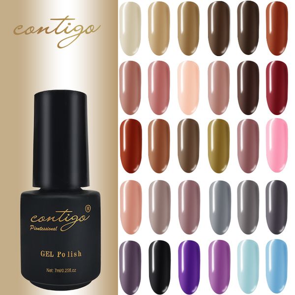 nail gel contigo 60colors uv polish semi permanent varnish hybrid manicure gellac for nails 7ml professional lacquers, Red;pink 
nail gel contigo 60colors uv polish semi permanent varnish hybrid manicure gellac for nails 7ml professional lacquers, Red;pink