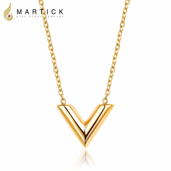 martick 316l stainless steel gold-color v letter shap pendant necklace link chain necklace fashion jewelry for girl, Silver
martick 316l stainless steel gold-color v letter shap pendant necklace link chain necklace fashion jewelry for girl, Silver