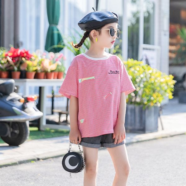 zw1p9 girlsstriped short-sleeved t- 2020 korean style new medium and large children's fashionable t- shirt shirtcotton fashionable base, Blue
zw1p9 girlsstriped short-sleeved t- 2020 korean style new medium and large children's fashionable t- shirt shirtcotton fashionable base, Blue