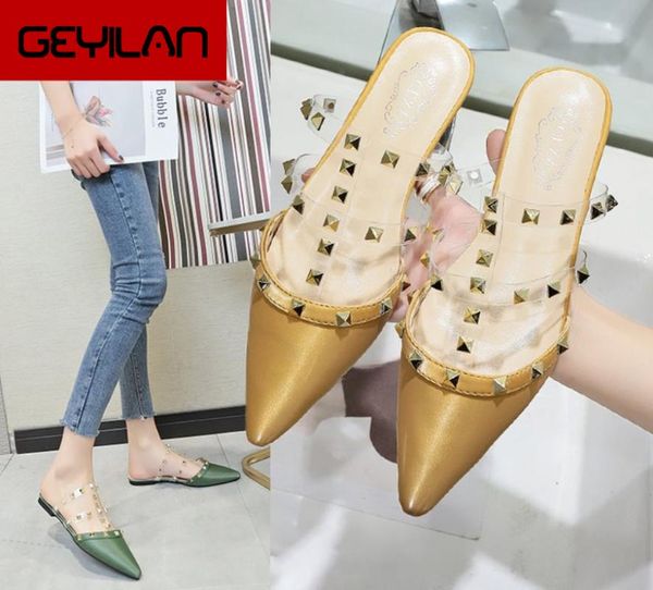 women pointed toe slippers slip on mules brand designers fashion luxury rivet t-strap slides slip on loafers, Black
women pointed toe slippers slip on mules brand designers fashion luxury rivet t-strap slides slip on loafers, Black