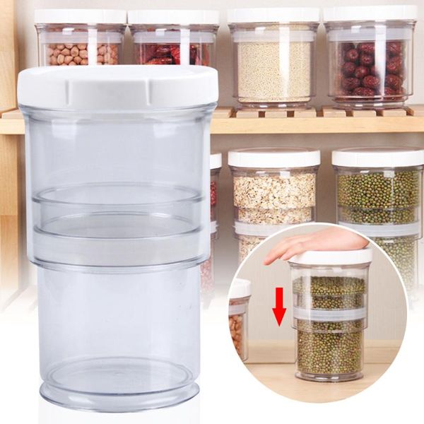 storage bottles & jars container stackable airtight cereal retractable kitchen organizer