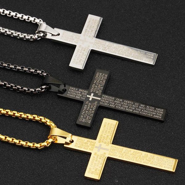 classic stainless steel bible cross necklace pendant men hip hop jewelry fashion gold silver color gun black long chain necklace
classic stainless steel bible cross necklace pendant men hip hop jewelry fashion gold silver color gun black long chain necklace