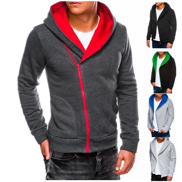 zipper cardigan mens hoodies thick long sleeve contrast color men sports sweatshirts loose casual man designer clothing, Black
zipper cardigan mens hoodies thick long sleeve contrast color men sports sweatshirts loose casual man designer clothing, Black