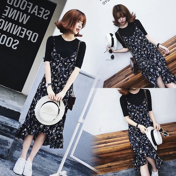 2020 summer loose suspender skirt dress dress t-shirt large size suit flounced mid-length v-neck fashion small floral suspender skirt, Gray
2020 summer loose suspender skirt dress dress t-shirt large size suit flounced mid-length v-neck fashion small floral suspender skirt, Gray