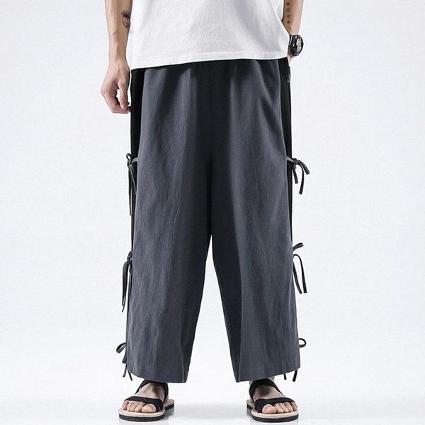 2020 fashion men vintage elastic waist pantalones men wide leg pants casual cotton trousers joggers patchwork lace up bottoms, Black
2020 fashion men vintage elastic waist pantalones men wide leg pants casual cotton trousers joggers patchwork lace up bottoms, Black
