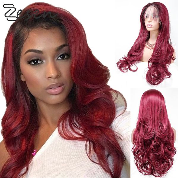 zesen wine red 13*4 lace front wigs for black women lace wig long synthetic hair wigs part heat resistant with baby hai
zesen wine red 13*4 lace front wigs for black women lace wig long synthetic hair wigs part heat resistant with baby hai
