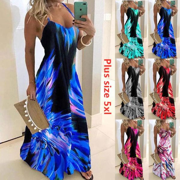 kalenmos plus size s-5xl women sleeveless summer holiday dress halter party evening maxi long dresses v-neck beach vestidos, Black;gray
kalenmos plus size s-5xl women sleeveless summer holiday dress halter party evening maxi long dresses v-neck beach vestidos, Black;gray