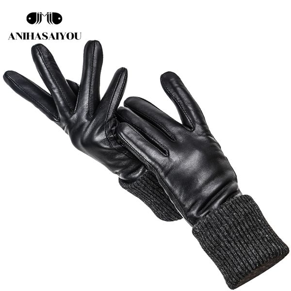 high-grade knitted wool genuine leather women' gloves black sheepskin women' leather gloves keep warm winter, Blue;gray
high-grade knitted wool genuine leather women' gloves black sheepskin women' leather gloves keep warm winter, Blue;gray