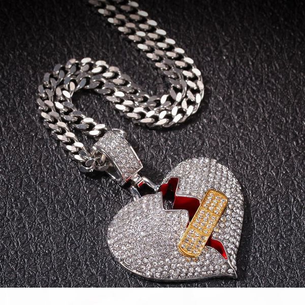 new hip hop iced out full diamond band-aid heart-breaking pendant broken heart alloy necklace ok stretch love pendanh, Silver
new hip hop iced out full diamond band-aid heart-breaking pendant broken heart alloy necklace ok stretch love pendanh, Silver