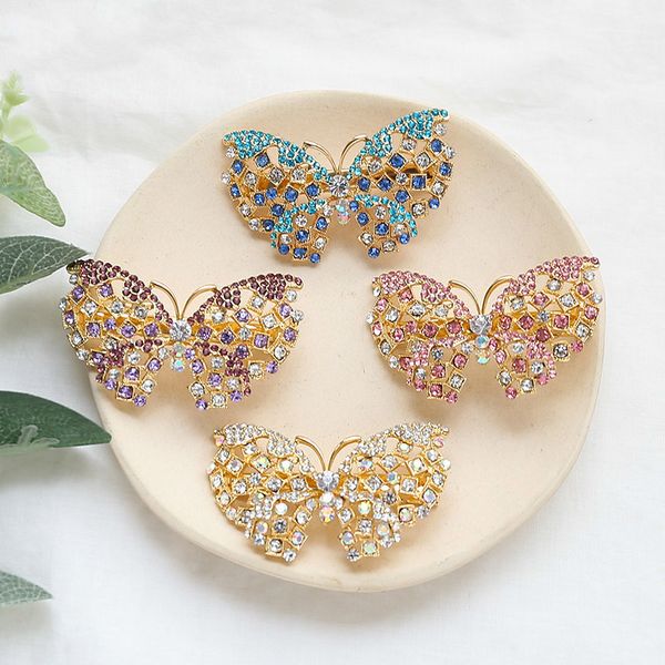 luxurious crystal hairpins for women gold alloy rhinestone barrettes colors stones butterfly hair clips jewelry for wedding new, Golden;silver 
luxurious crystal hairpins for women gold alloy rhinestone barrettes colors stones butterfly hair clips jewelry for wedding new, Golden;silver
