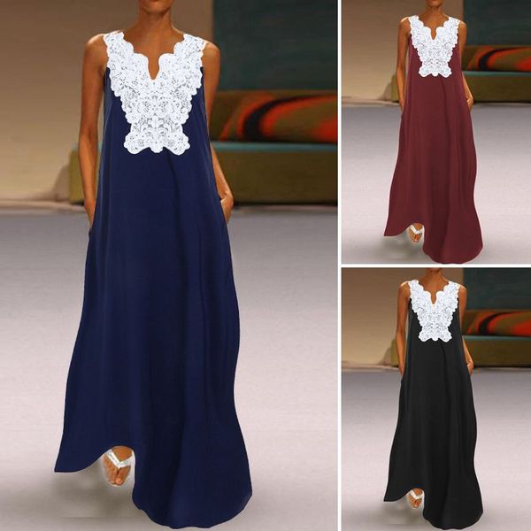 patchwork party long maxi dress summer lace sleeveless sundress v-neck zanzea women pockets robe vestidos plus size 5xl, Black;gray
patchwork party long maxi dress summer lace sleeveless sundress v-neck zanzea women pockets robe vestidos plus size 5xl, Black;gray