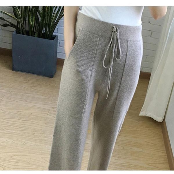 women's pants & capris 2021 women autumn warm thick casual straight female drawstring loose knitted wide leg flat trousers l56, Black;white
women's pants & capris 2021 women autumn warm thick casual straight female drawstring loose knitted wide leg flat trousers l56, Black;white