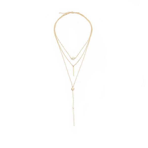 american and european new street snap new small dot delicate pendant short stick multilayer necklace, Silver
american and european new street snap new small dot delicate pendant short stick multilayer necklace, Silver