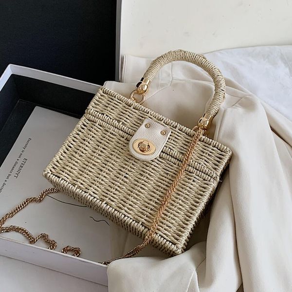 elegant female box tote bag 2020 new high-quality straw women's designer handbag weave chain shoulder messenger bag beach bag
elegant female box tote bag 2020 new high-quality straw women's designer handbag weave chain shoulder messenger bag beach bag