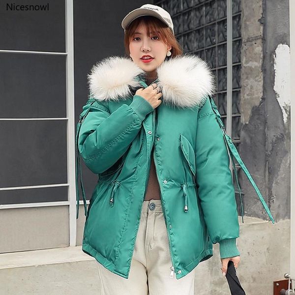women's down & parkas winter jacket women thick warm hooded parka mujer cotton padded coat short paragraph big fur female, Black 
women's down & parkas winter jacket women thick warm hooded parka mujer cotton padded coat short paragraph big fur female, Black