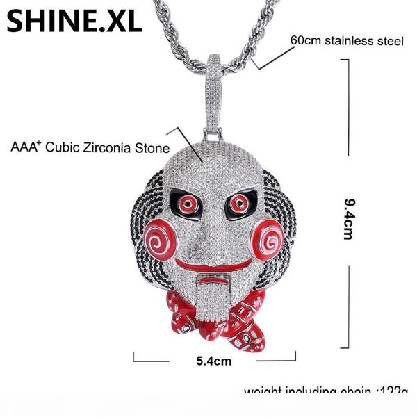 hip hop iced out большой размер 6ix9ine ожерелье цепи серебра золота гальваническим циркон куклы маска ожерелье мужчин bling ювелирные издел, Silver
hip hop iced out большой размер 6ix9ine ожерелье цепи серебра золота гальваническим циркон куклы маска ожерелье мужчин bling ювелирные издел, Silver