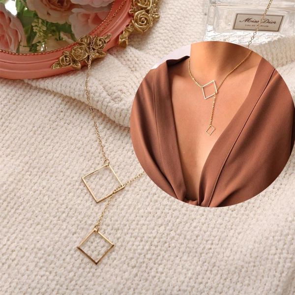 5 styles retro fashion simple geometric alloy square pendant necklace sweater choker chain female pear necklce trend jewelry, Silver
5 styles retro fashion simple geometric alloy square pendant necklace sweater choker chain female pear necklce trend jewelry, Silver
