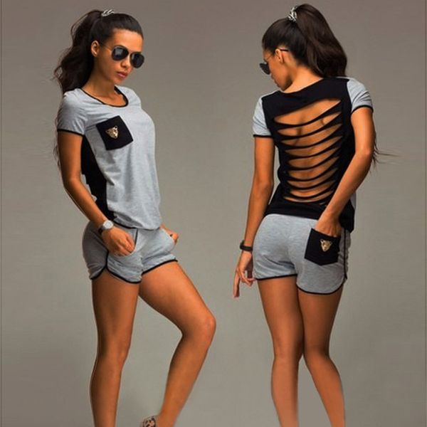 женщины с коротким рукавом sexy t- рубашки tee верхняя и шорты two piece set tracksuit летняя одежда комплекты наряды ensemble femme 2 шт, Gray
женщины с коротким рукавом sexy t- рубашки tee верхняя и шорты two piece set tracksuit летняя одежда комплекты наряды ensemble femme 2 шт, Gray