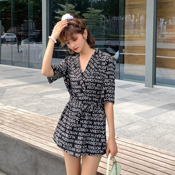 dovith 2020 summer korean style letter printed waist lace-up dress women's slimming suit dress b1399, White;black
dovith 2020 summer korean style letter printed waist lace-up dress women's slimming suit dress b1399, White;black