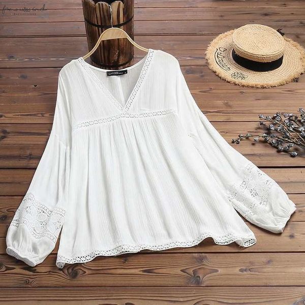 elegant lace patchwork blouse women tunic v neck puff sleeve blusas regular mujer female transparent white shirts plus size
elegant lace patchwork blouse women tunic v neck puff sleeve blusas regular mujer female transparent white shirts plus size